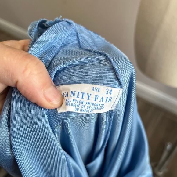 Vanity Fair Vintage Blue Nylon Nightgown & Robe Set Long Maxi Size 34 - Picture 11 of 13